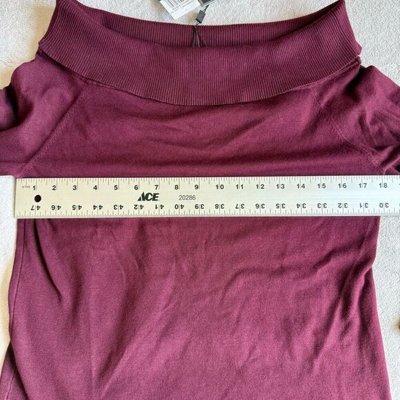 NWT Cable & Gauge Burgundy Off The Shoulder Strappy Sweater - Picture 11 of 16
